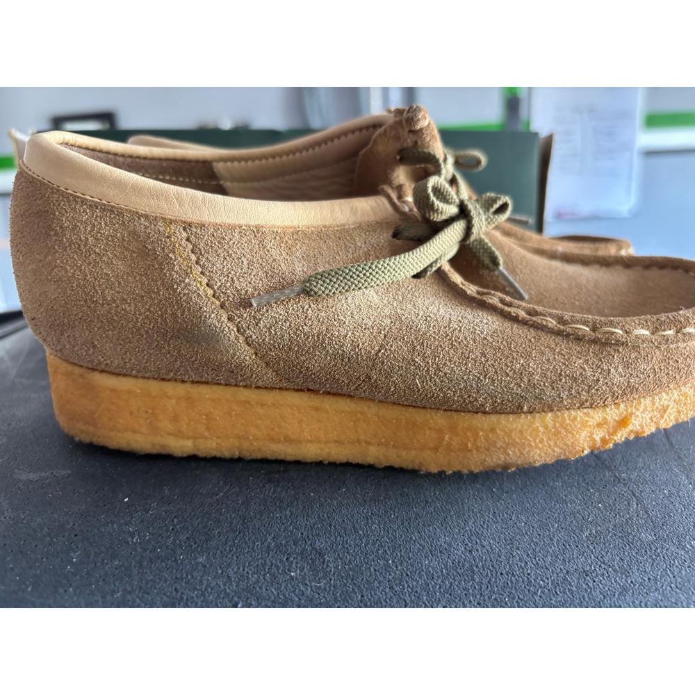 Clarks Wallabees Womens 6 Tan Deerskin Suede Moccasin Crepe Sole Shoes P124TS - Picture 4 of 8